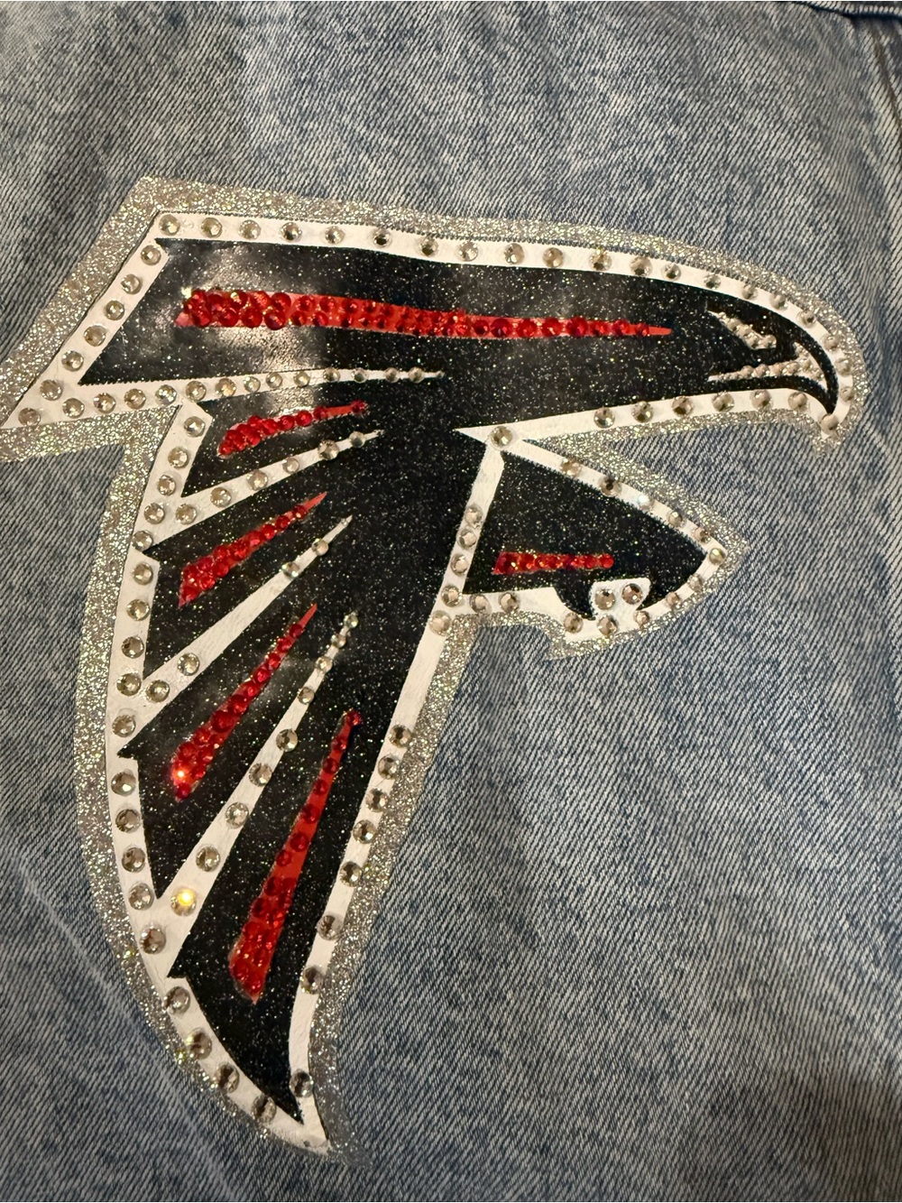 Atlanta Falcons NFL Football Forever 21 Denim Jean Jacket Size M - Picture 7 of 15